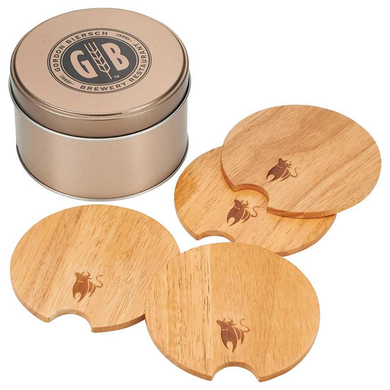 Bullware Wood Coaster Set