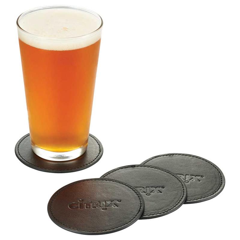 Premier Leather Coaster Set