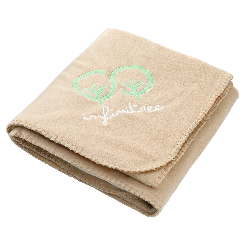 100% Recycled PET Fleece Blanket with Canvas Pouch