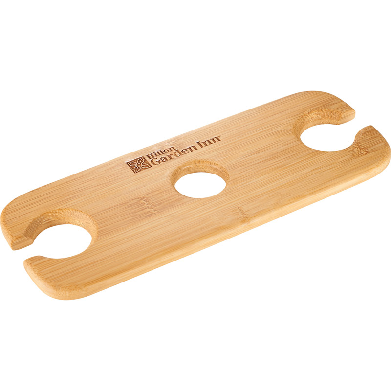 Bamboo Wine Bottle and Glasses Valet