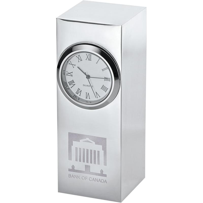 Radiance Silver Plated Column Clock