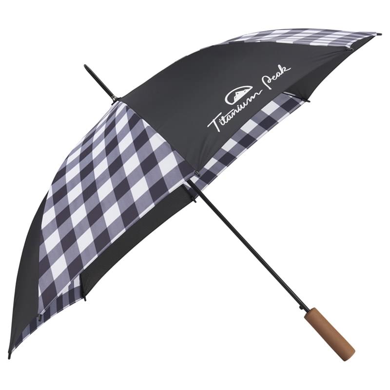 46" Auto Open Buffalo Plaid Fashion Umbrella