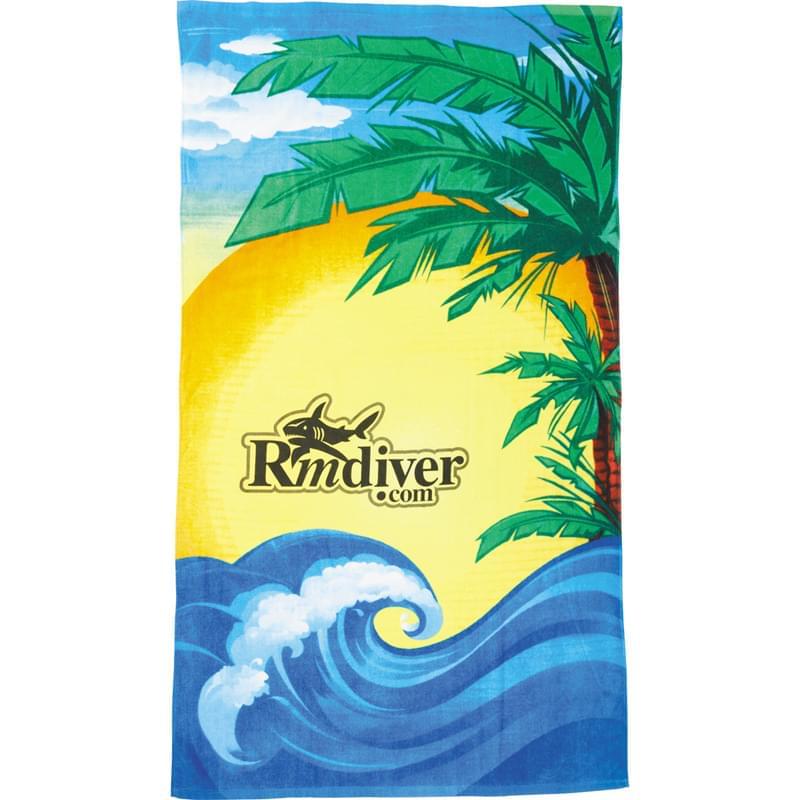 14 lb./doz. Beach Scene Beach Towel