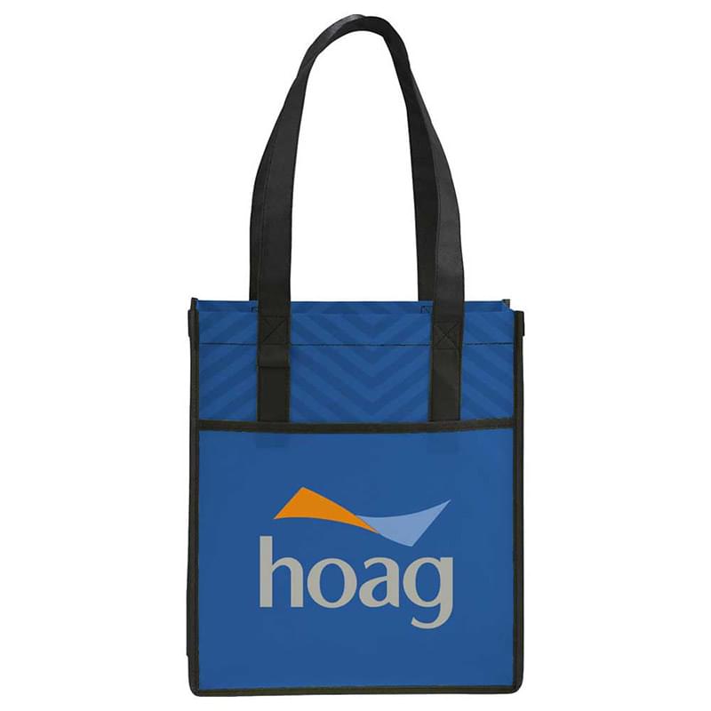 Printed Chevron Non-Woven Shopper Tote