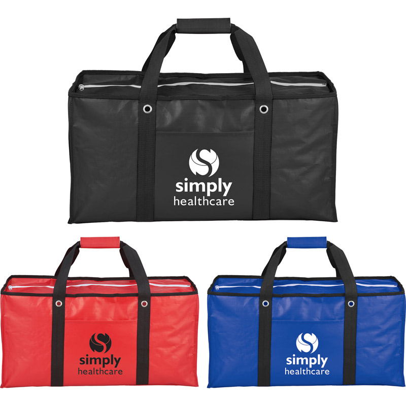 Oversized Laminated Non-Woven Zippered Tote