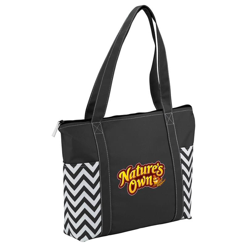 Geometric Zippered Business Tote