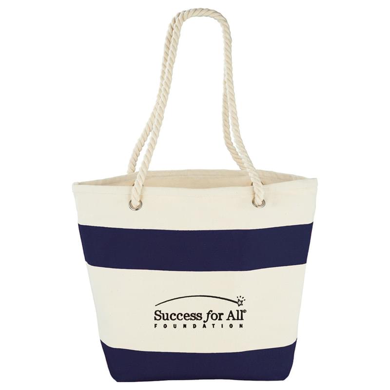 12 oz. Cotton Canvas Capri Stripes Shopper Tote