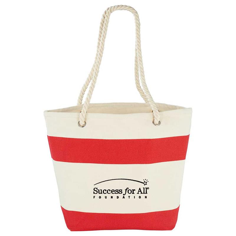 12 oz. Cotton Canvas Capri Stripes Shopper Tote