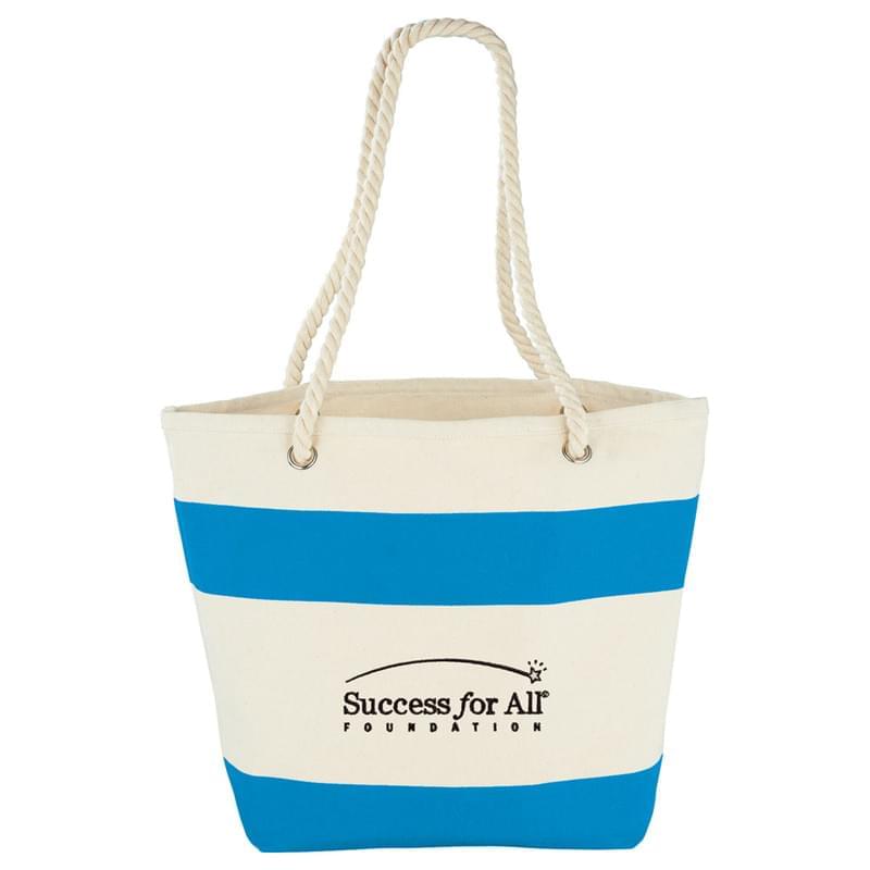 12 oz. Cotton Canvas Capri Stripes Shopper Tote
