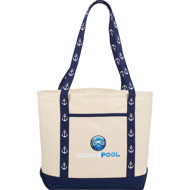 8 oz. Cotton Printed Handle Boat Tote