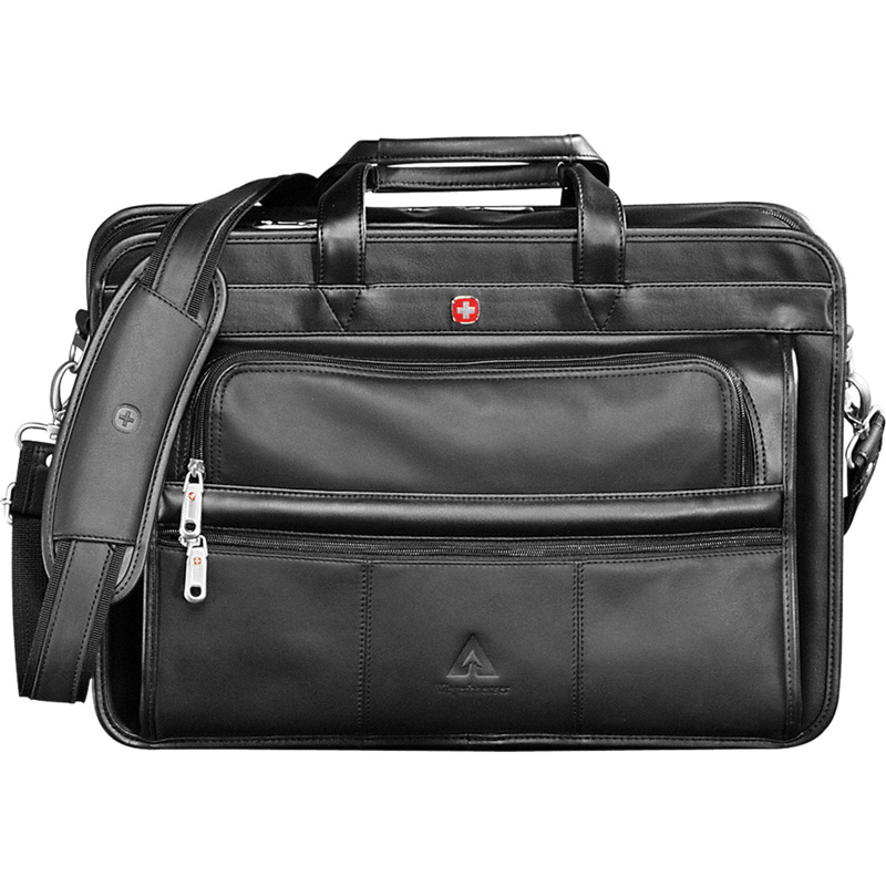 Wenger® Leather Double Compartment Attache