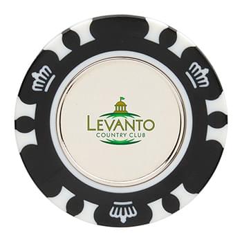 Recycled Poker Chip w/ Metal Ballmarker