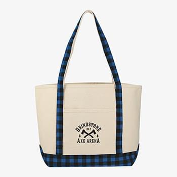 Buffalo Plaid 18oz Cotton Boat Tote