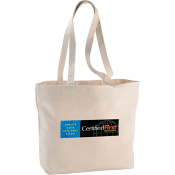 Zippered 12oz Cotton Canvas Shopper Tote